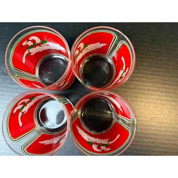 Culver Holly Goose Glasses Holiday Old Fashion Christmas Eggnog (4/14oz) w/Box - Picture 7 of 15